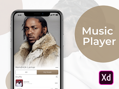 Music Player UI adobe demo design download iphone music ui ui kit ux water xd