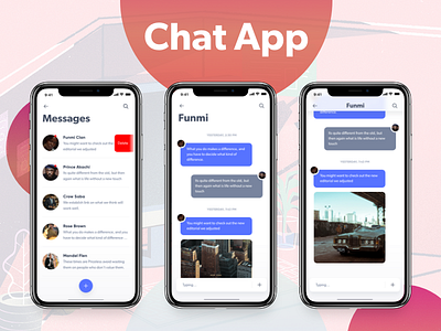 Chat App adobe app chat demo design download iphone kit ui ux water xd