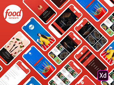 Food Network adobe app demo design download food iphone kit ui ux xd