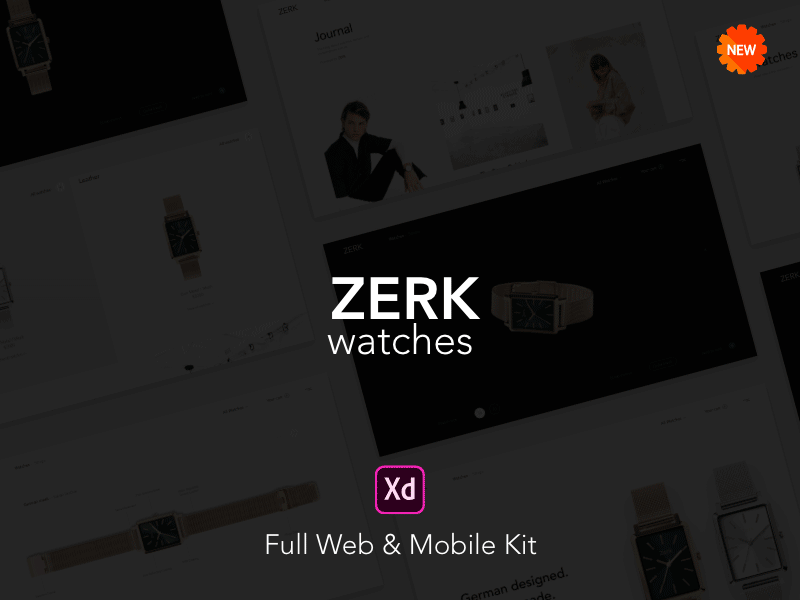 Zerk Watches adobe app demo design download iphone kit ui ux watches xd