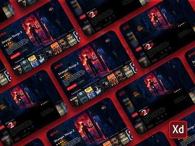 Netflix adobe app demo design download kit landing page ui ux web xd
