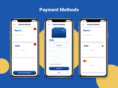 Payment Method adobe app demo design download ecommerce iphone kit ui ux xd