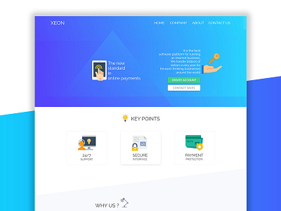 Xeon Landing Page Hero illustration hero area hero banner material design sketch app website banner