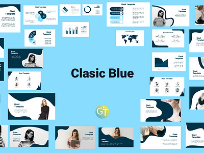 Classic Blue Free Powerpoint Template Presentation