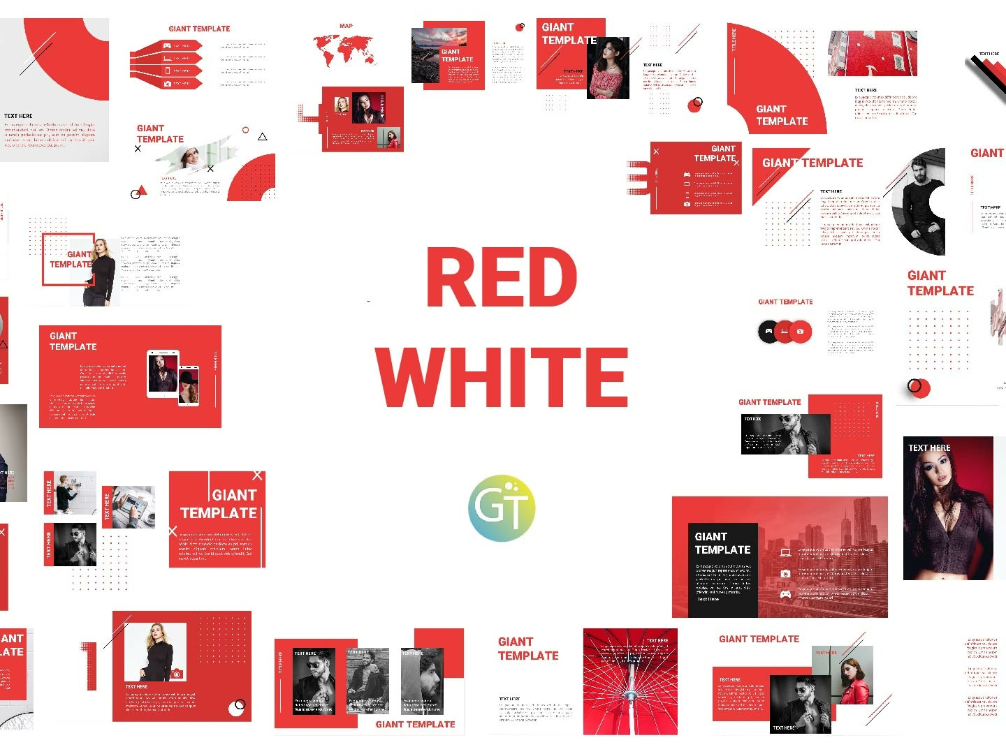 Red White Free Powerpoint Template by Giant Template on Dribbble