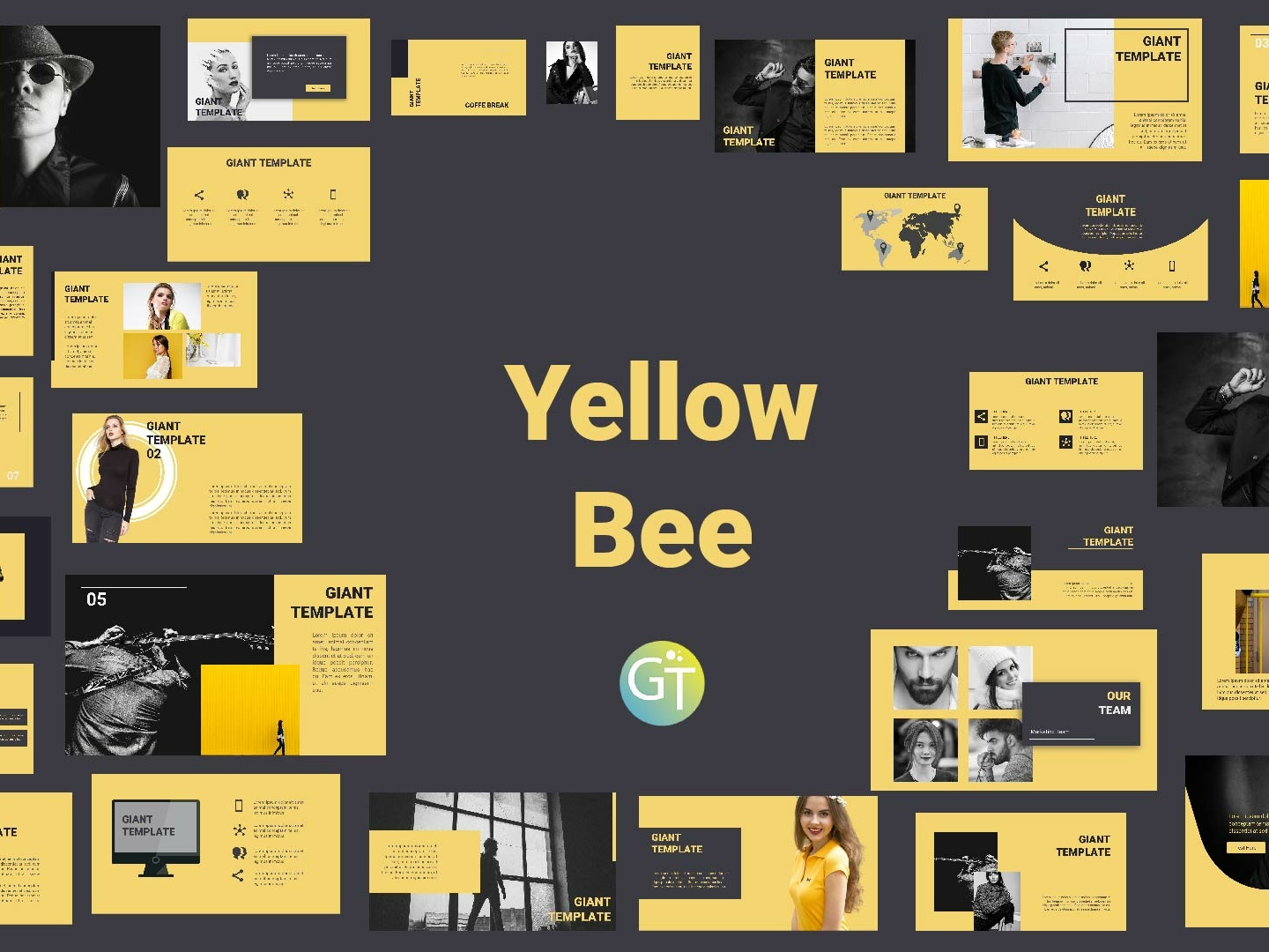 Yellowbee Free Powerpoint Template Free Download by Giant Template on