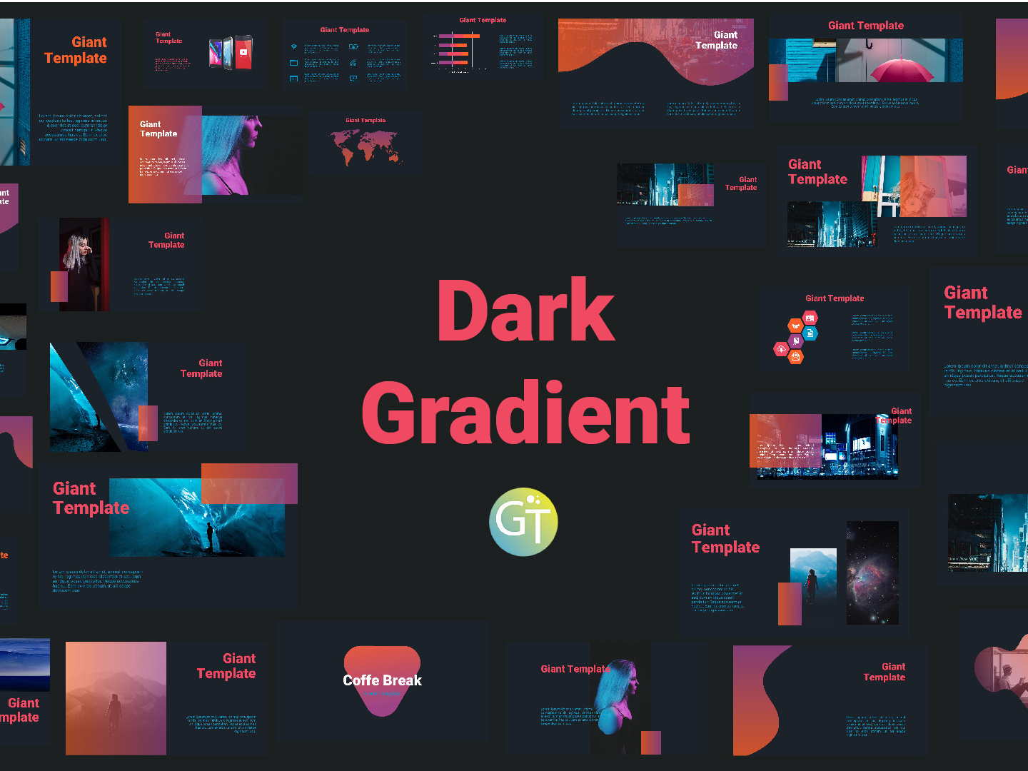 dark powerpoint templates modèles powerpoint gratuits Kuchi