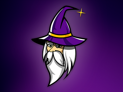 Wizard art design icon illustration logo magician purple vector wizard