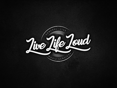 "Live Life Loud" Logo Design art black white design logo typography vector