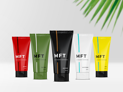 "MFT" Tubes Design art design graphic design logo design product design toothpaste tubes