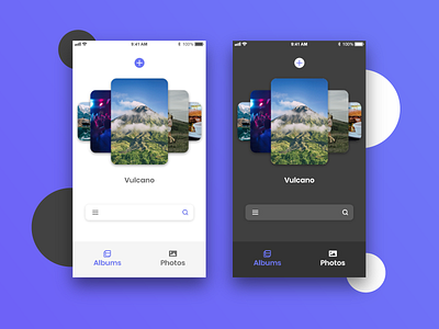 Photo gallery app adobe illustrator adobe xd app gallery madewithadobexd nightmode photo photoshop purple ui ux design