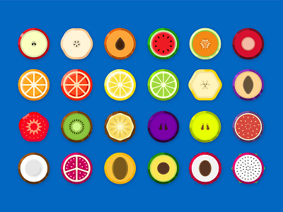 Fruicon apple banana flat design flat icons fruits icon lemon peach watermelon