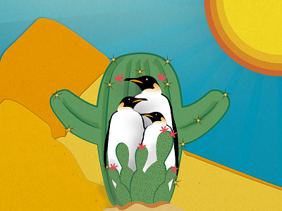 Pingoo Desert catus globalwarming illustration pingoo