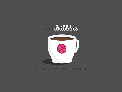Hello dribbble coffee coffee cup debut dribbble hello illustration