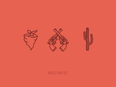 Wild west icons web design western wild west