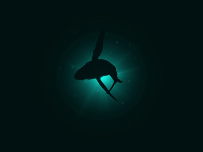 Whale in ocean graphic design illustration ocean whale