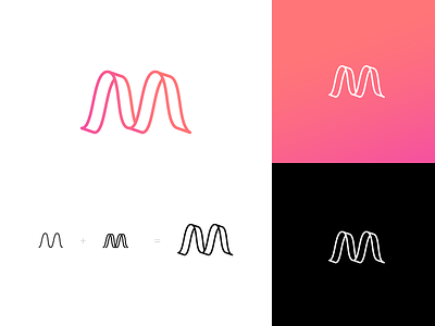 m logo concept brand branding gradient logo logotype modern monogram music