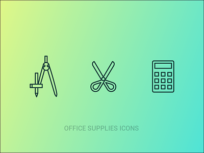Office supplies icons icons icons set illustration office supplies web web design