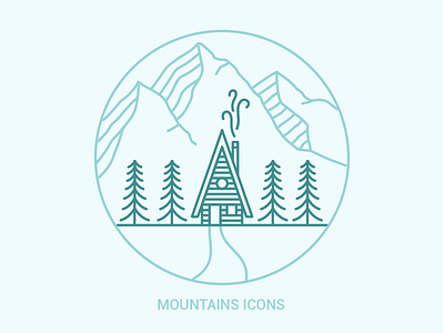 Mountain house house icons icons design icons set mountain mountains nature ui design