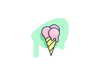 Summer Iconset ice cream icons set illustration pink strawberry ice cream summer