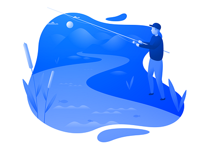 Fishing illustration fish fishing illustration sketch vector