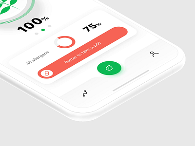 Pollen Allergy Tracker App #3 - Tab bar allegry animation application button clean design icons interaction ios microinteraction notification tab bar tabbar ui uiux ux