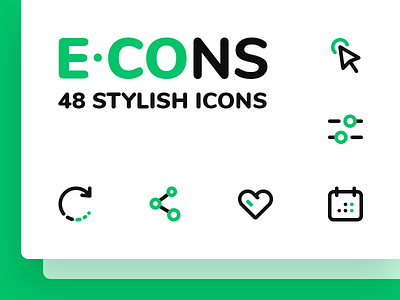 E-CONS e commerce icons line navigation site web