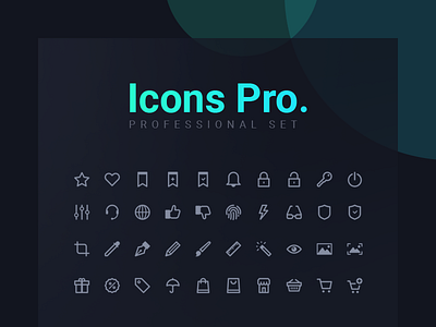 Icons Pro. apps e commerce icons interface line mobile print set vector web website
