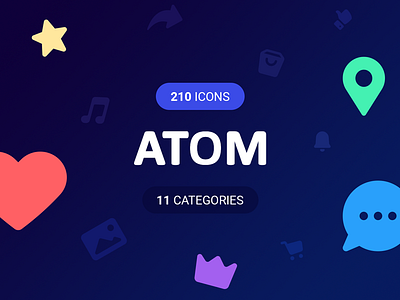 ATOM Icons set! apps e commerce icons interface line mobile print set vector web website