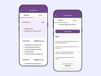 Payment Plan Mobile UI