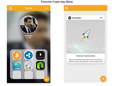 Favourite Crypto App bitcoin cryptocurrency design ios sketch