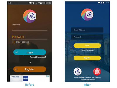 Redesigned Login Screen irctc login login screen reservation train