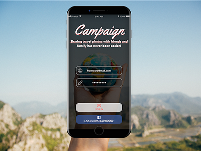 Travel App Login Mockup campaign photoshop sketch travel