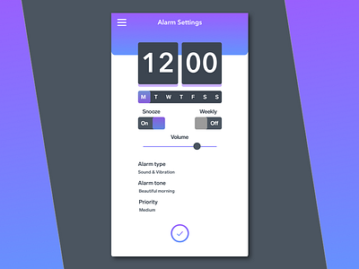 Daily UI #007 - Settings (Alarm Setting)