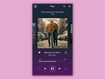 Daily UI #009 - Music Player dailyui dailyux interaction design music player user experience user flow user interaction user interface