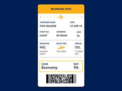 Daily UI #024 - Boarding Pass app boarding boarding pass dailyui design flat ui ux web