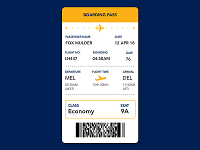 Daily UI #024 - Boarding Pass