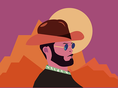 Crockett pt2 art character cowboy graphic illustration texas