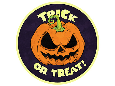 trick or treat! halloween illustration pumpkin scary spooky sticker