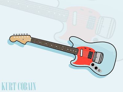 Kurt Cobain guitar illustration guitar illustration illustrator pentool