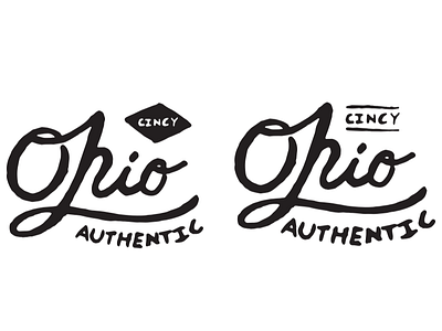 Ohio authentic cincinnati cincy handdrawn illustration ohio type