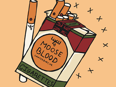 Moose Blood Cigarettes Illustration band cigarettes handdrawn illustrator moose music pentool smoke vector
