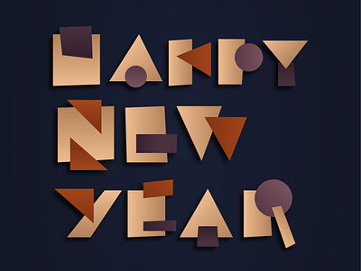 Happy New Year branding calligraphy design graphic design lettering logo simple lettering typography vector