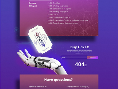 Hackaton landing page ui ux web