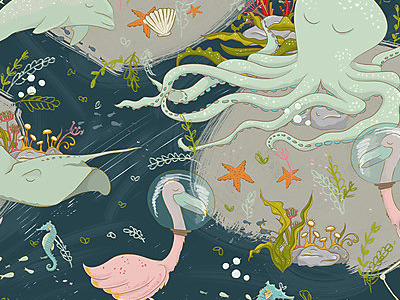 Mermazing Mermaids - Surface Pattern by Lisa Hopfensitz on Dribbble