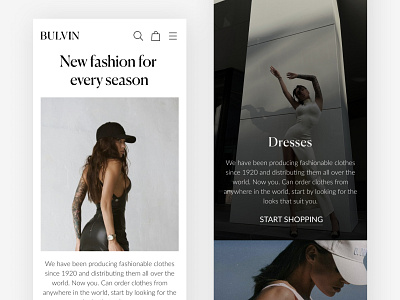 Clothing store for the BULVIIN brand design shop store ui ux web web design