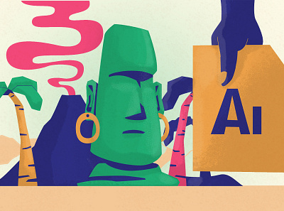 The Gap Project - Moai Scene adobeillustrator after effects colorful cool design illustration illustrator vector