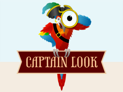 Captainlook Logo Dribbble illustration logo parrot