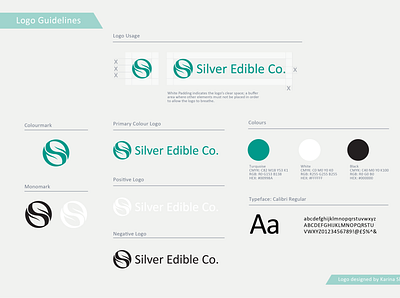 Logo Guide for a foods company called Silver Edible Co. logo logo design negative space