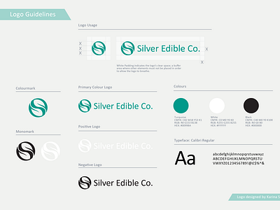 Logo Guide for a foods company called Silver Edible Co.